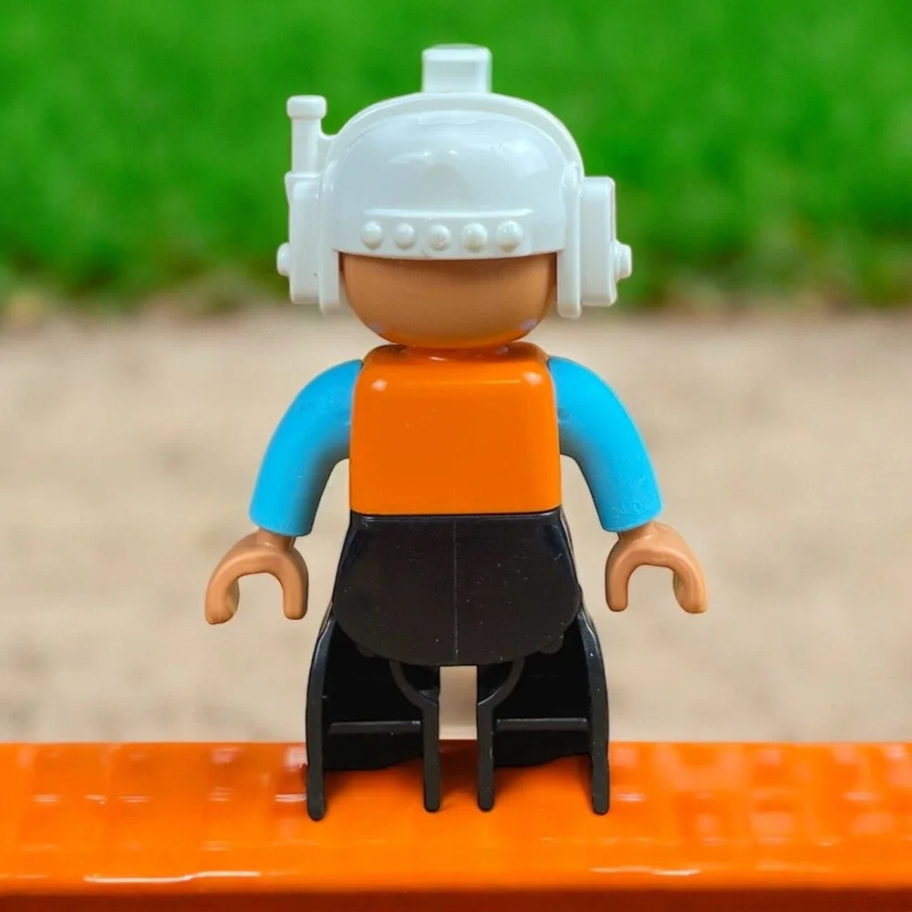 Lego Duplo Construction Man Worker Orange Vest 2.5